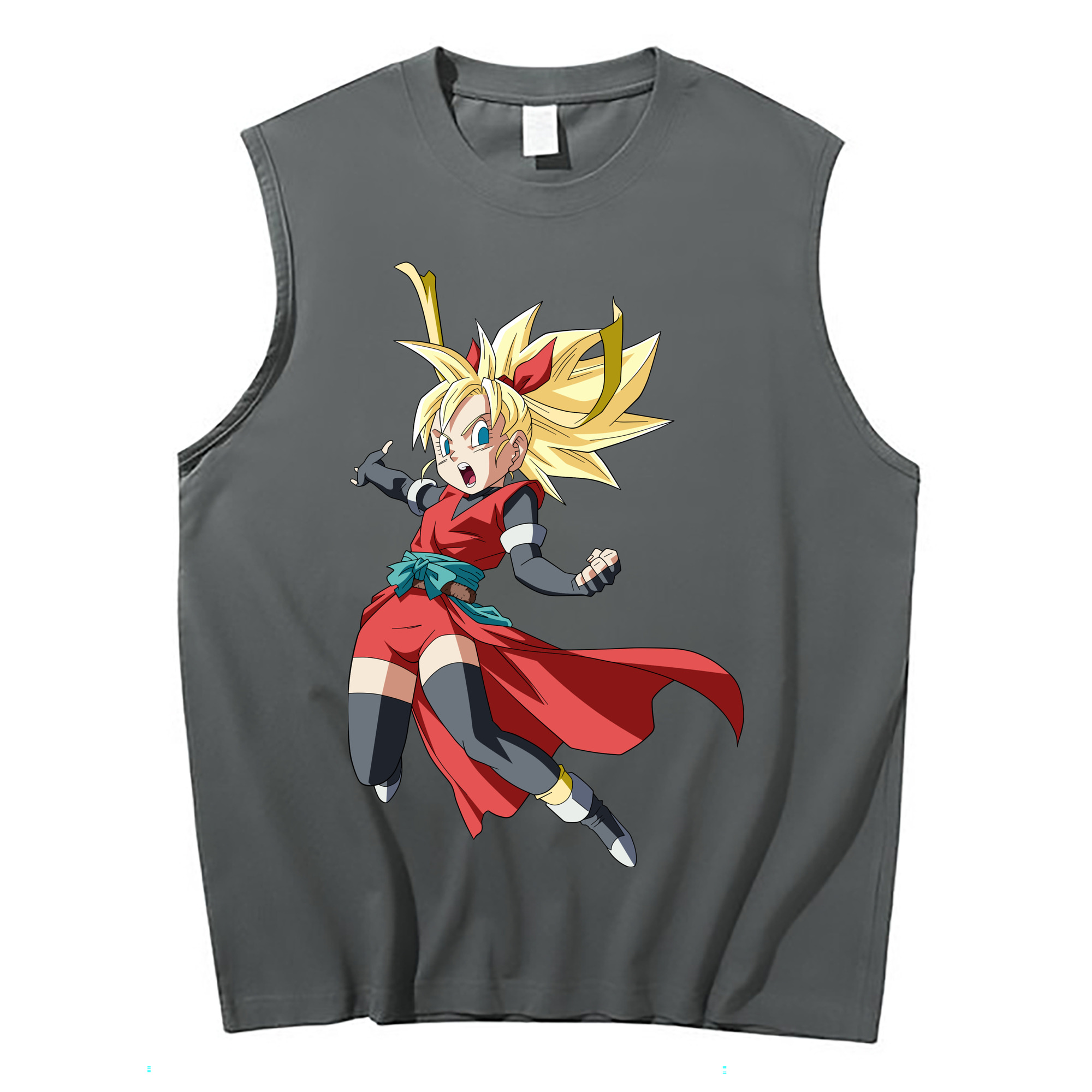 （画像用） ドラゴンボール カリフラ DRAGON BALL Caulifla コットン100％タンクトップ（フロントプリント）